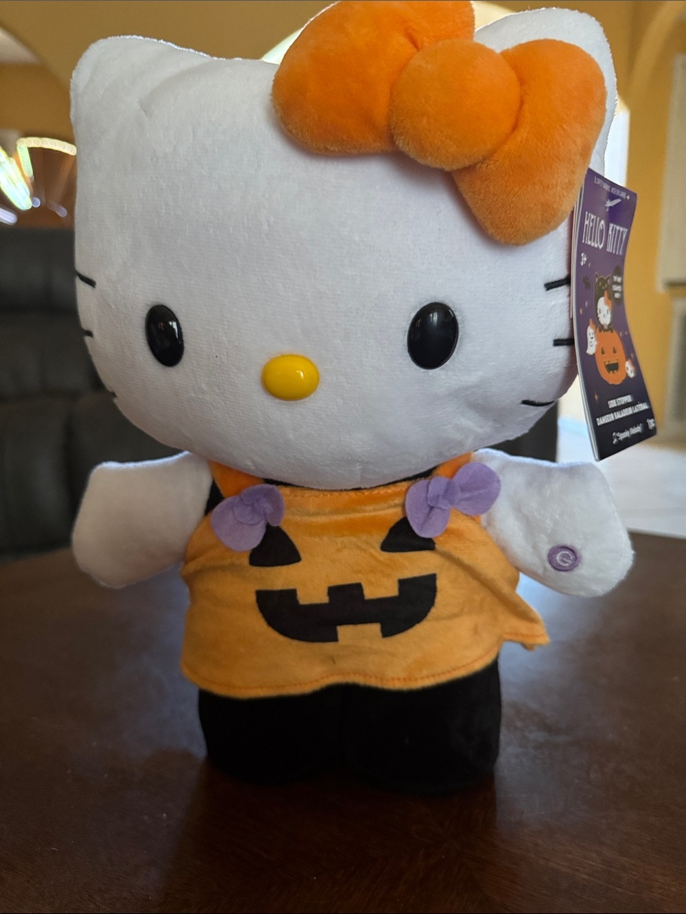 Hello Kitty Orange and White Pumpkin Plush Stepper
